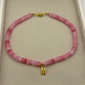 Pink Initial Necklace