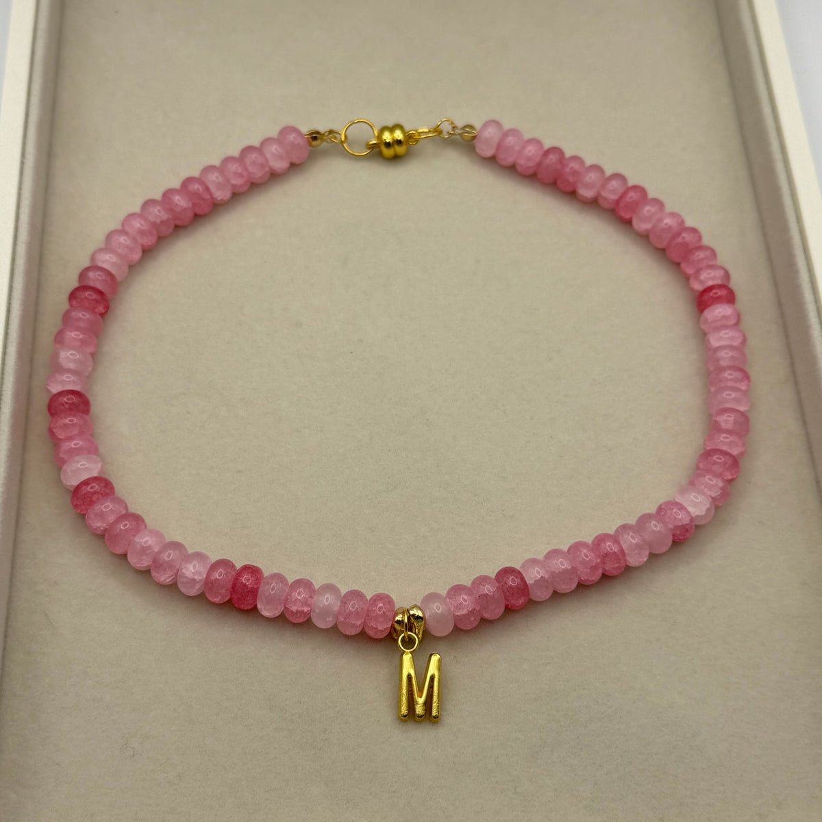 Pink Initial Necklace